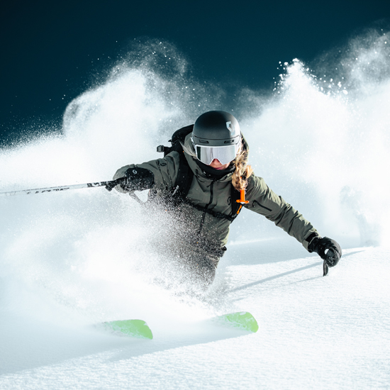Dashing through the snow on skis