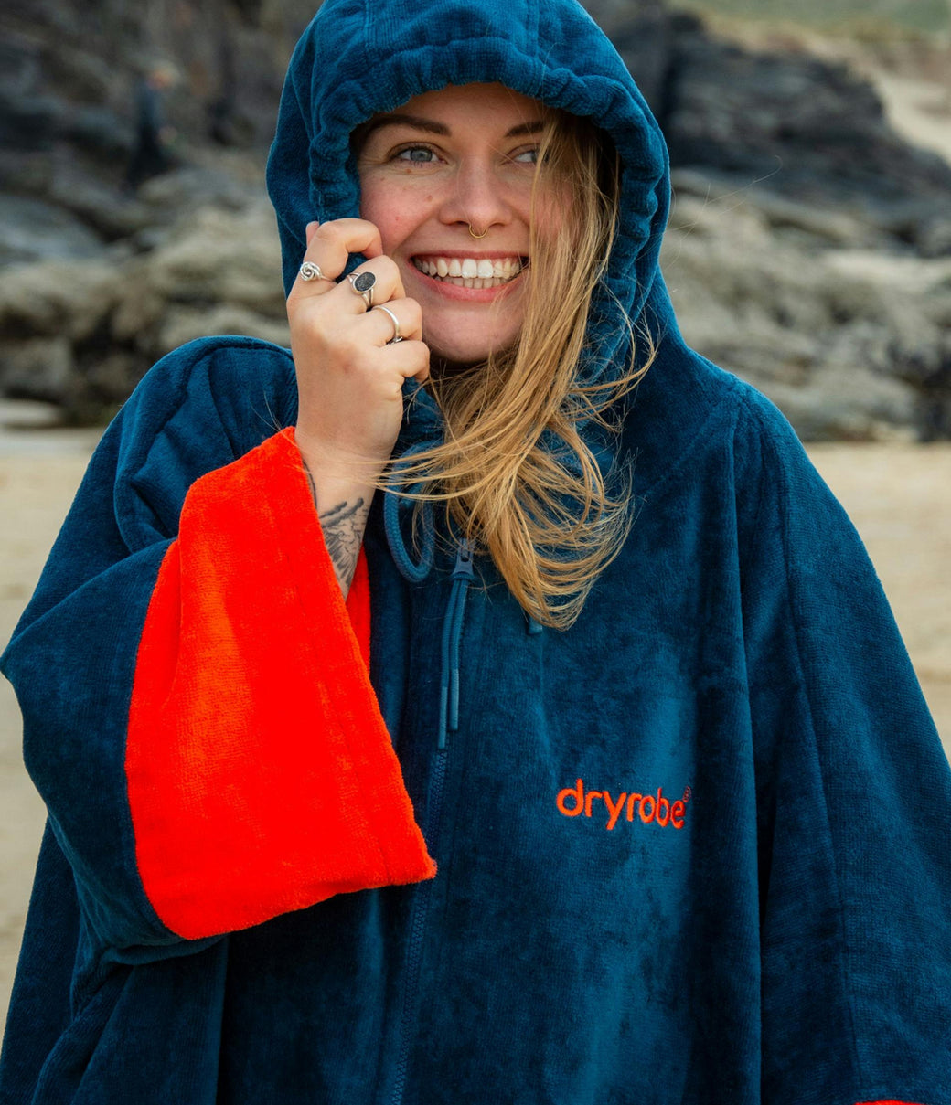 Woman smiling in DryRobe