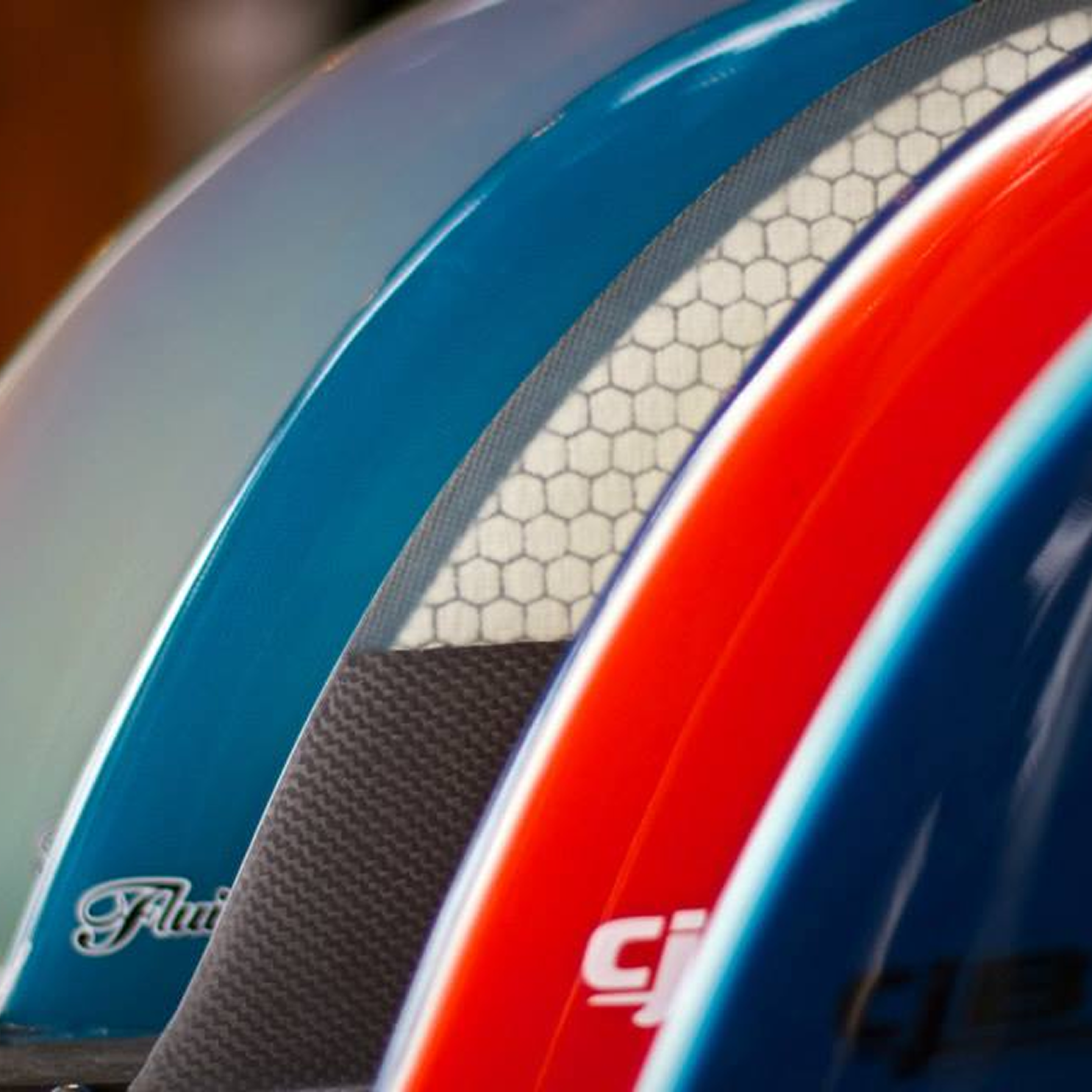 Close up of multi coloured baords