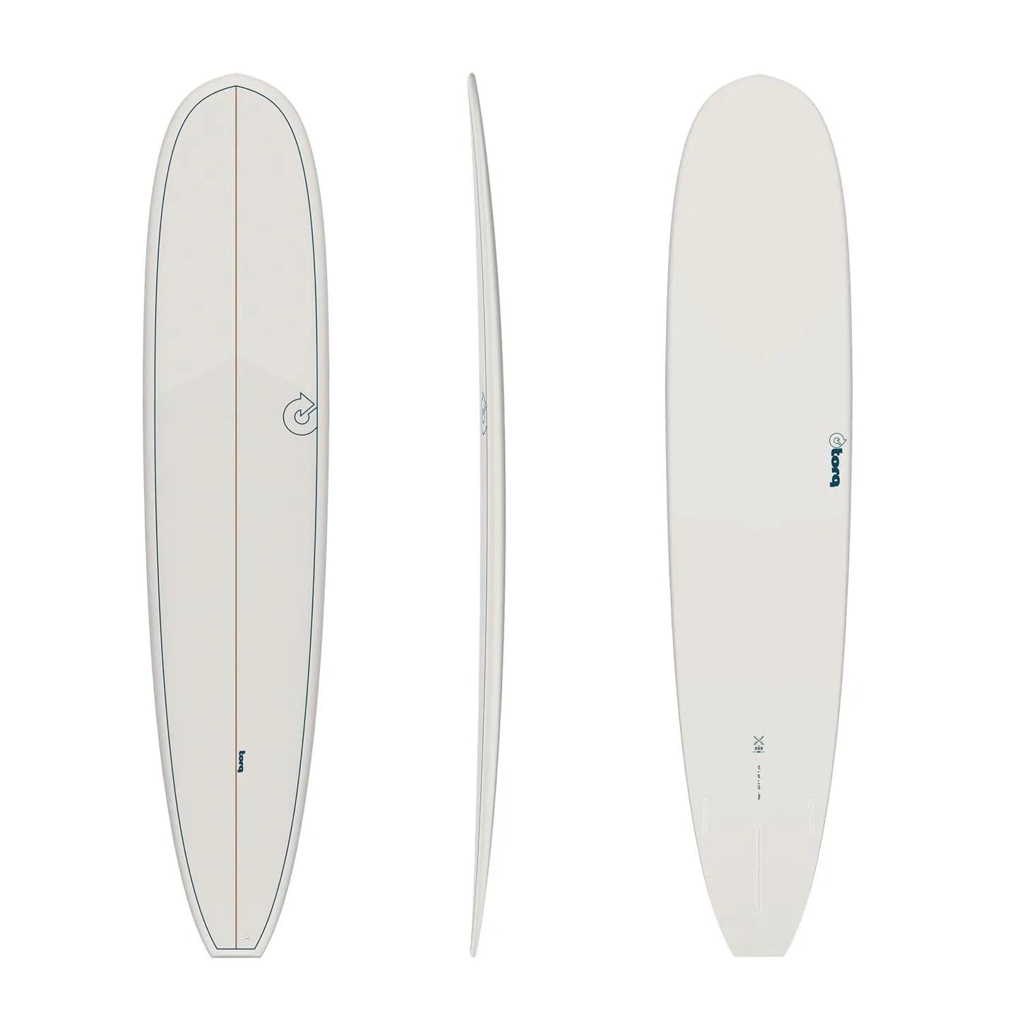 White surf board front back and side