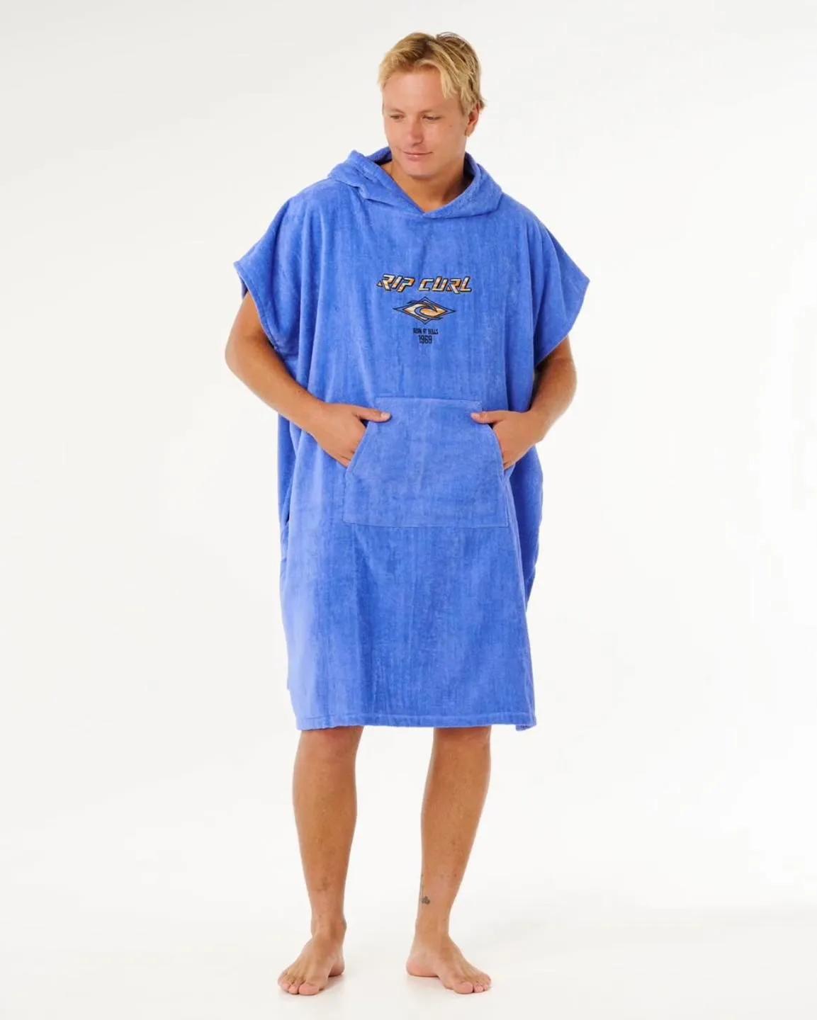 Young guy in full length towel hoodie