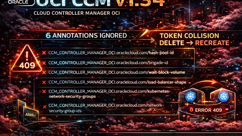OCI CCM v1.34: annotations que não existem e Token Collision 409