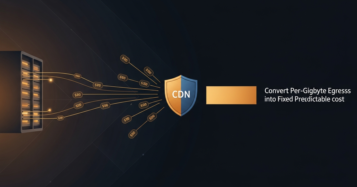 Tráfego saindo de servidores para a internet sendo convertido de custo variável por GB em um bloco de custo fixo