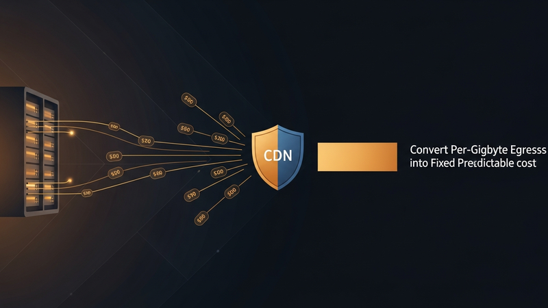 Tráfego saindo de servidores para a internet sendo convertido de custo variável por GB em um bloco de custo fixo