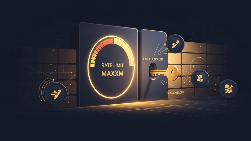 Ilustração de um firewall com medidor de rate limit no máximo bloqueando usuários legítimos