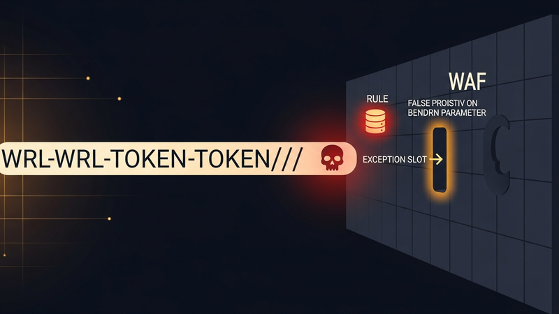 Uma URL com hifens disparando por engano uma regra de SQL injection num WAF, e uma exceção liberando o parâmetro