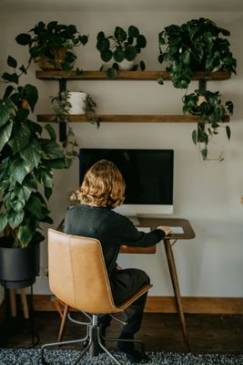 office laptop working