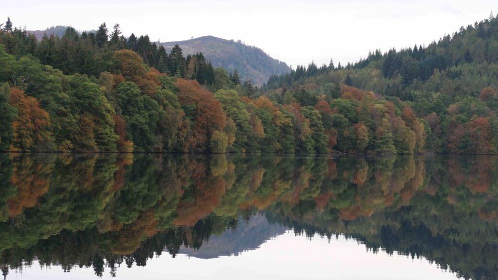 The view over Loch Faskally in Pitlochry on a clear autumn day