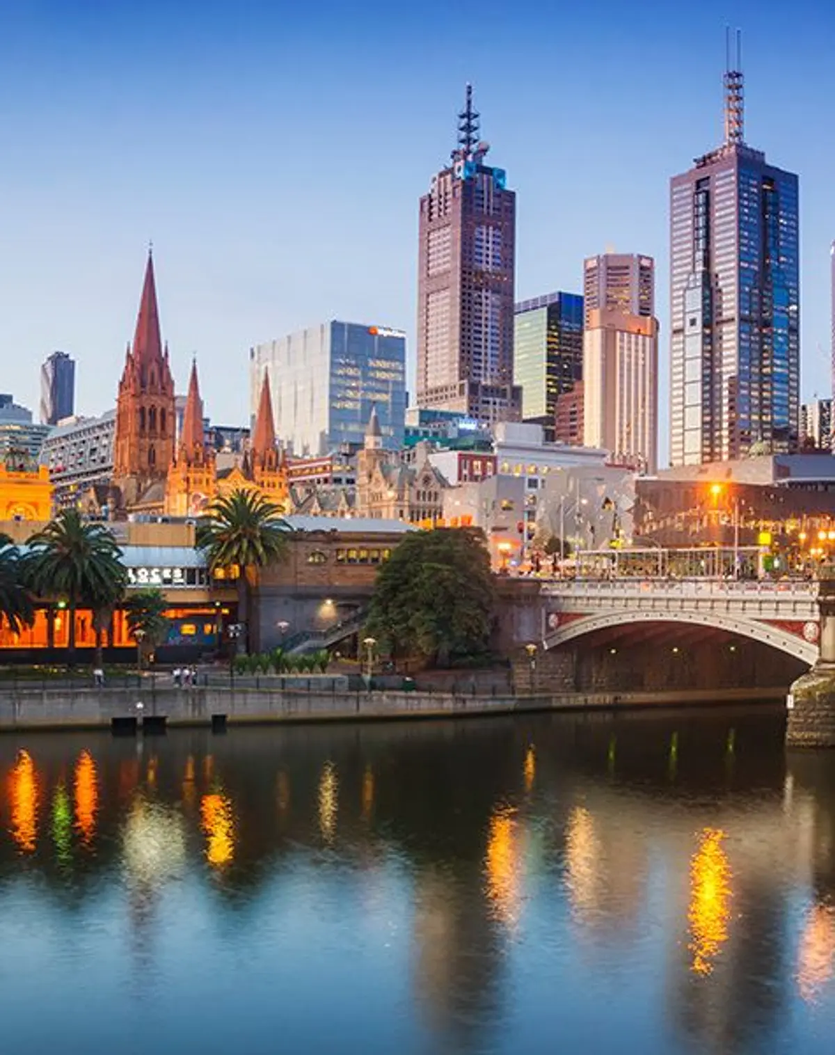 Melbourne bridge during sunset