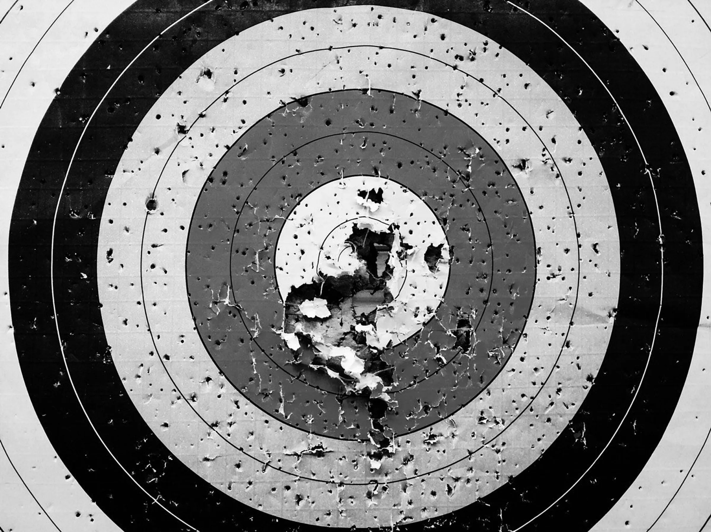 Target with bulls eye holes