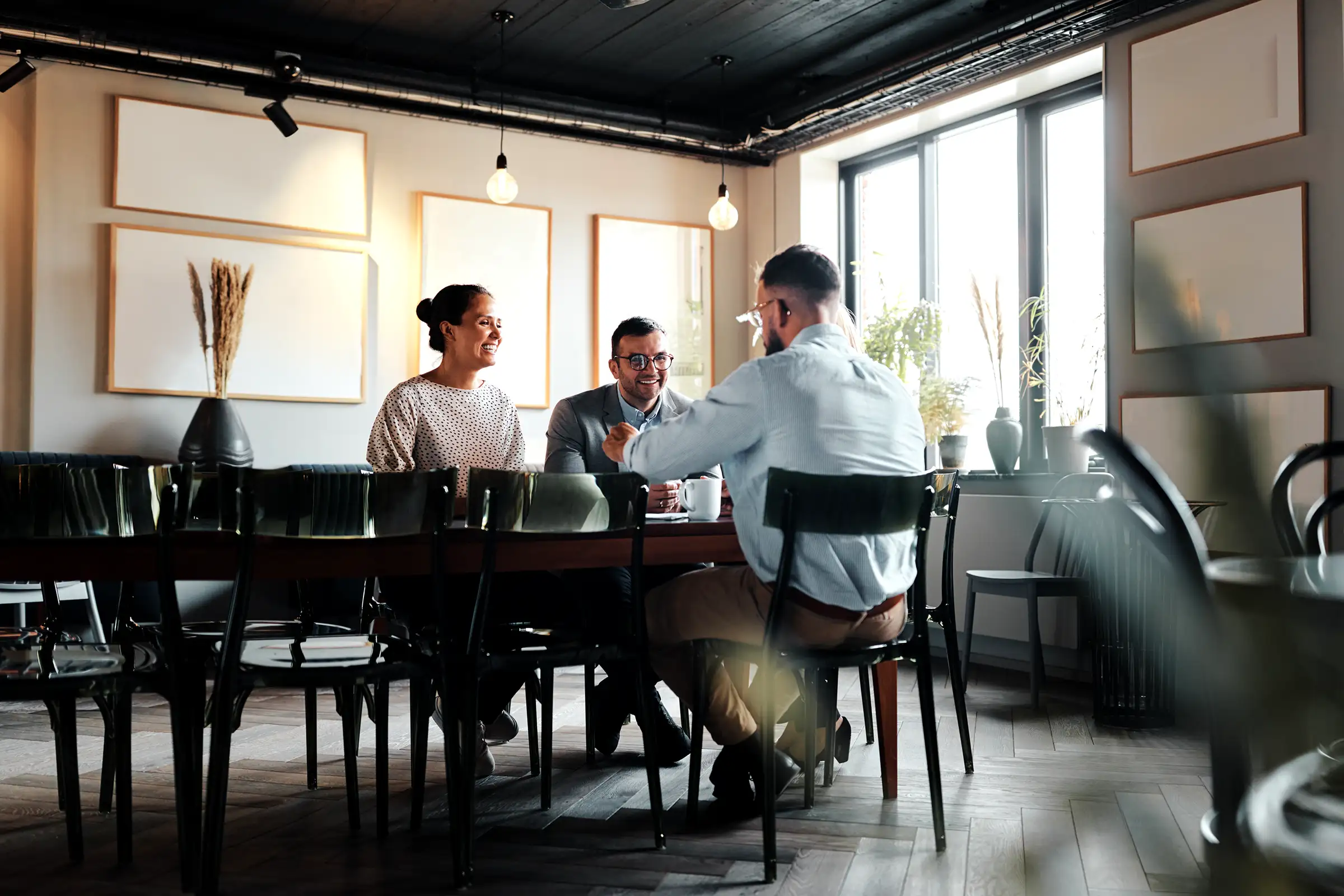 Coffee meeting with clients