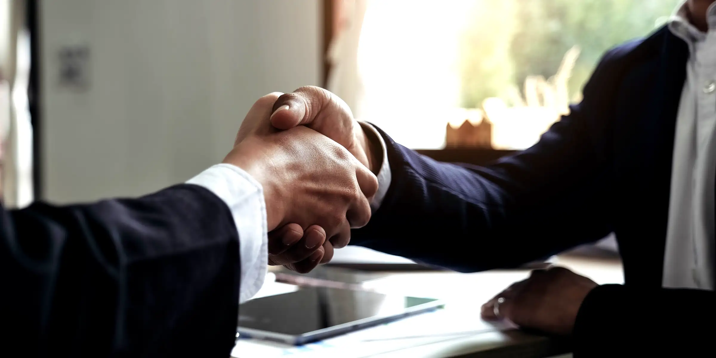 Two people shaking hands