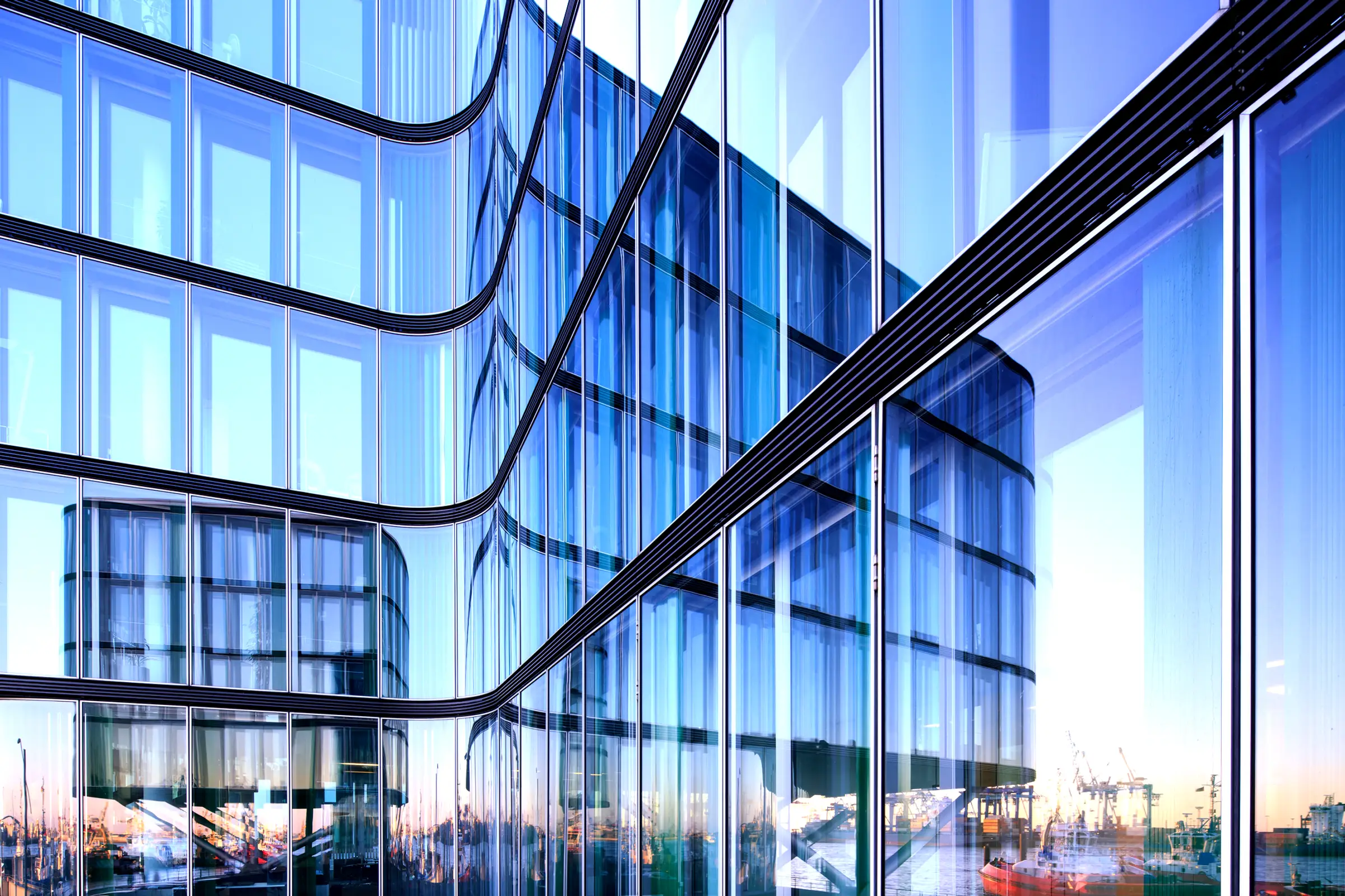 Modern building reflecting complex industry