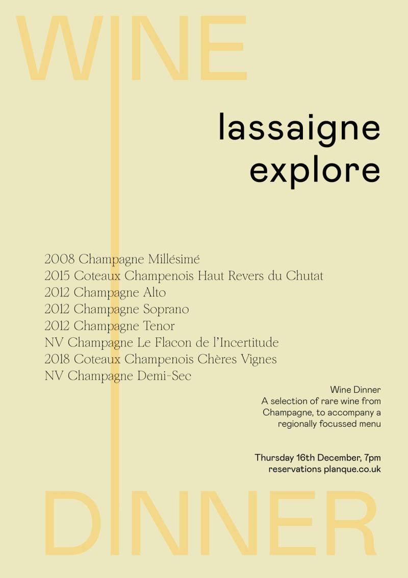 Wine Dinner: Lassaigne Explore