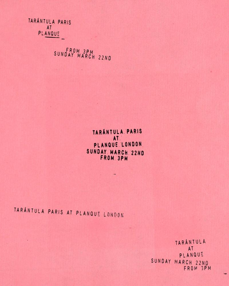 Tarántula (Paris) at Planque