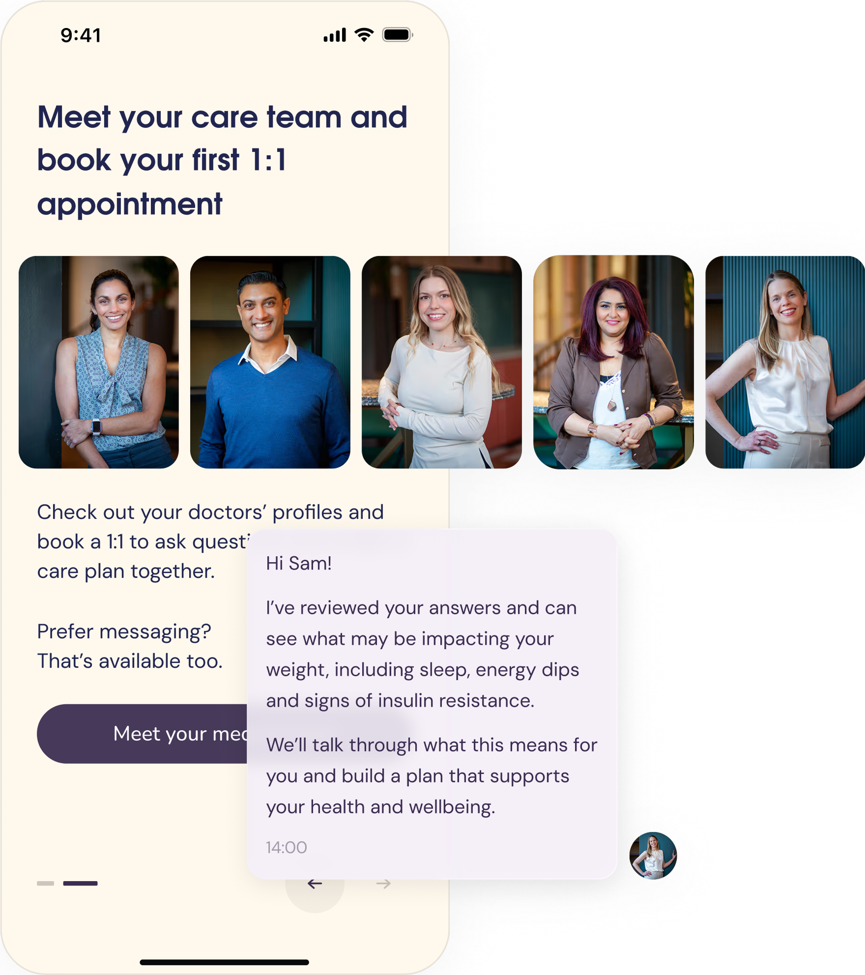 Care team app layout