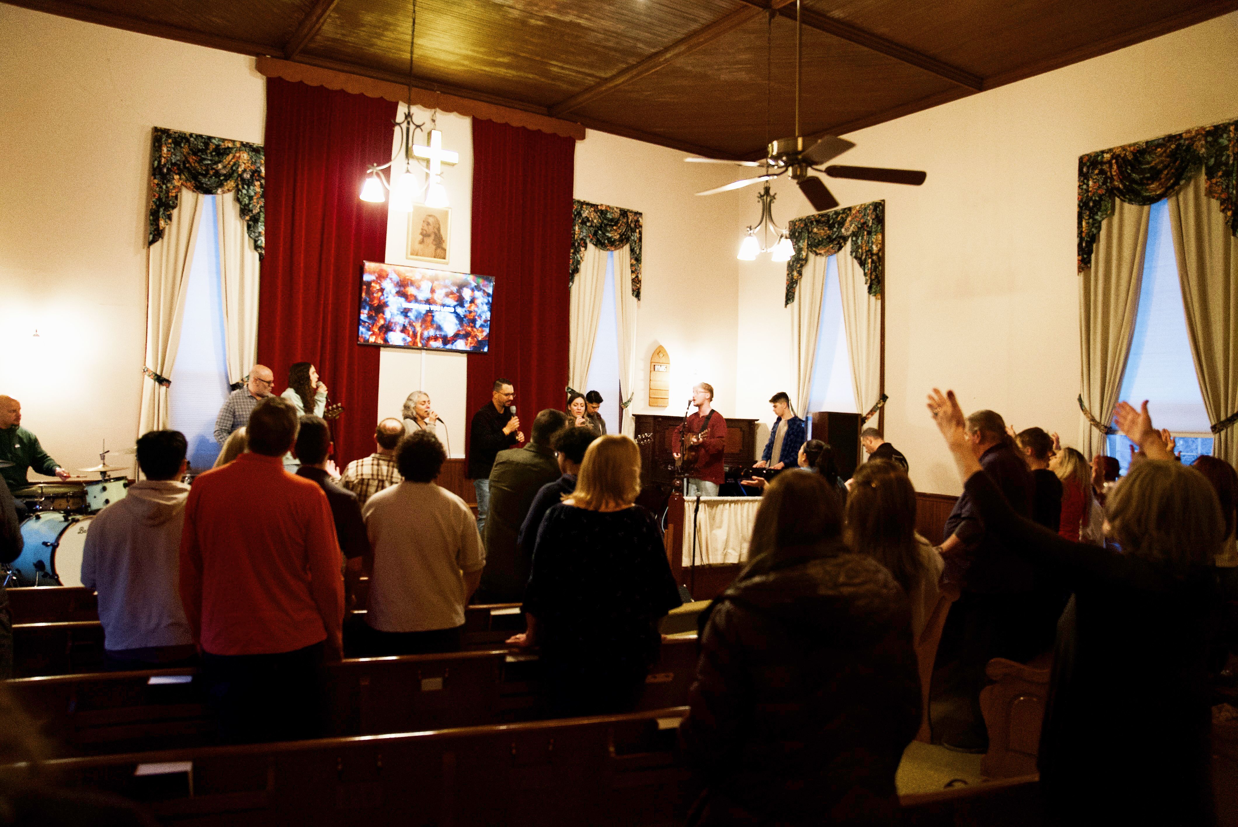 Mountain View Church congregation in worship
