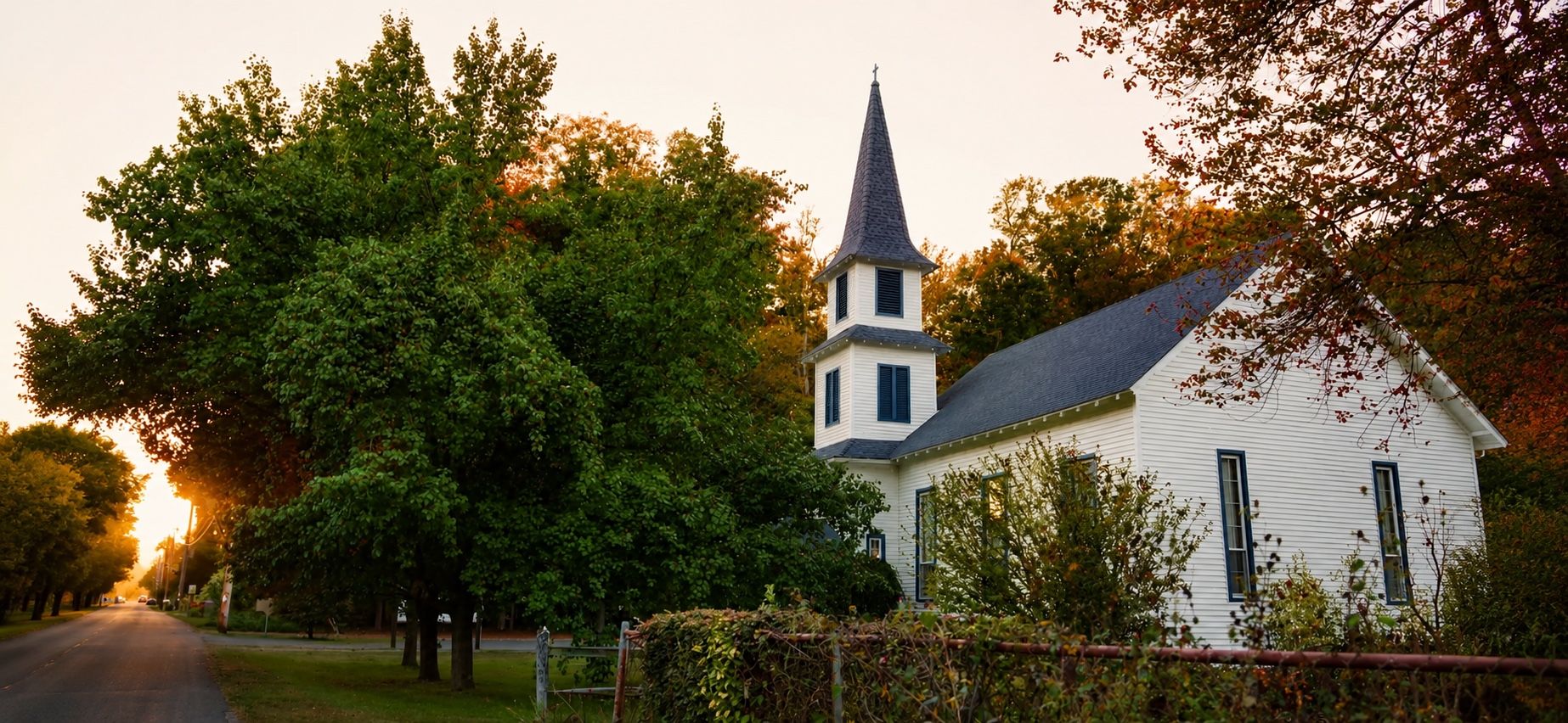 Mountain View Church at sunset