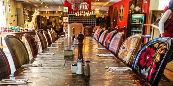 Elegant Consignments, Décor with Pizza, Local Art