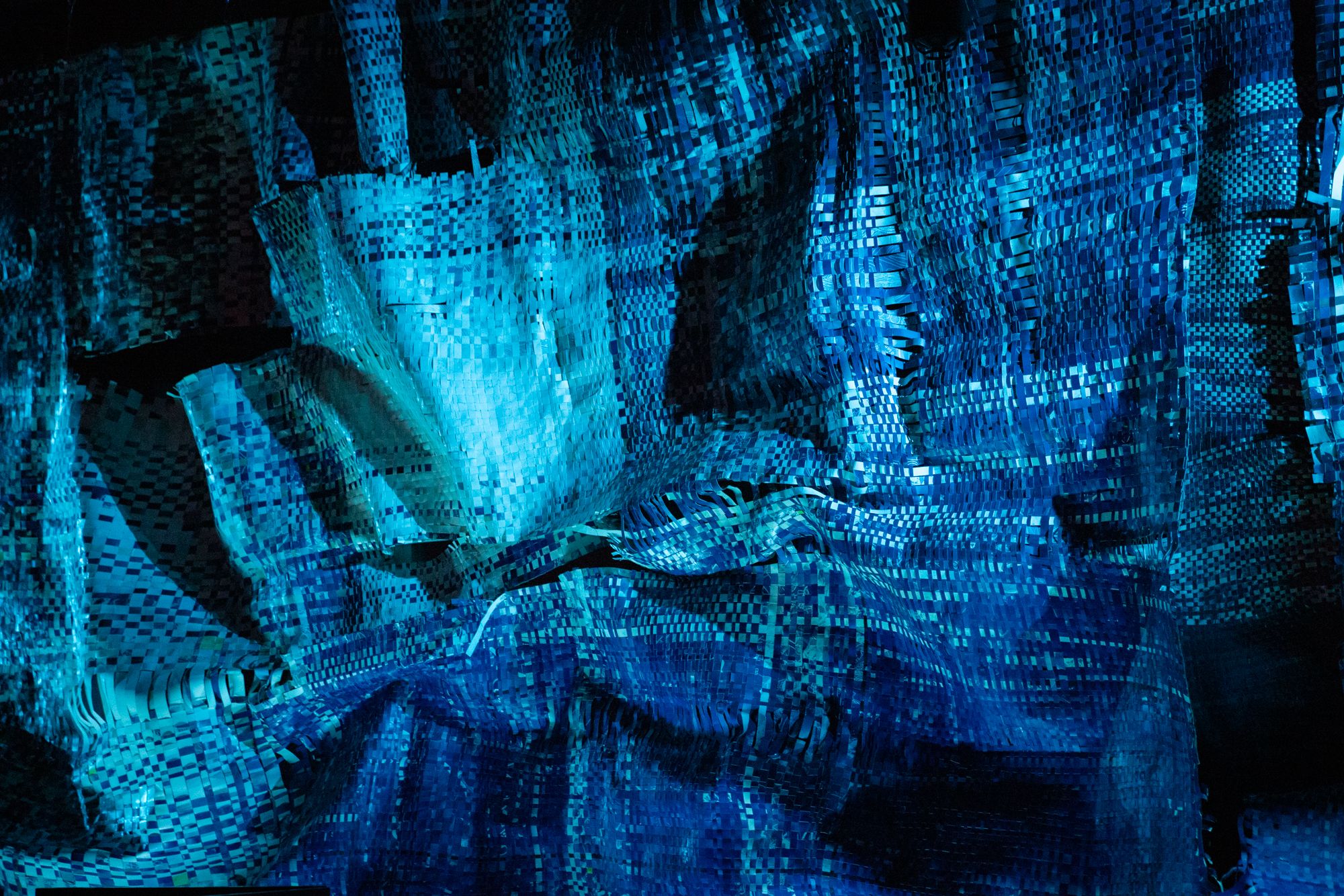 Detail of a blue weaving.