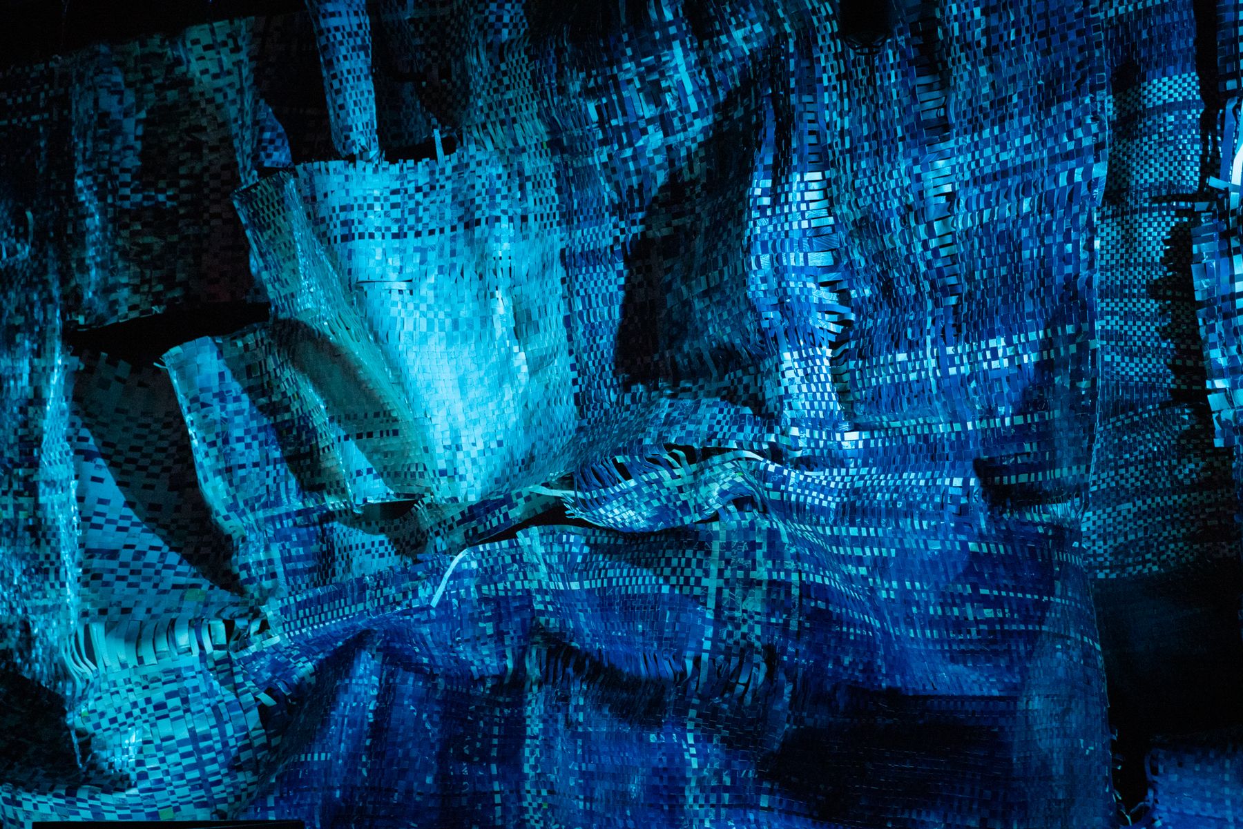 Detail of a blue weaving.