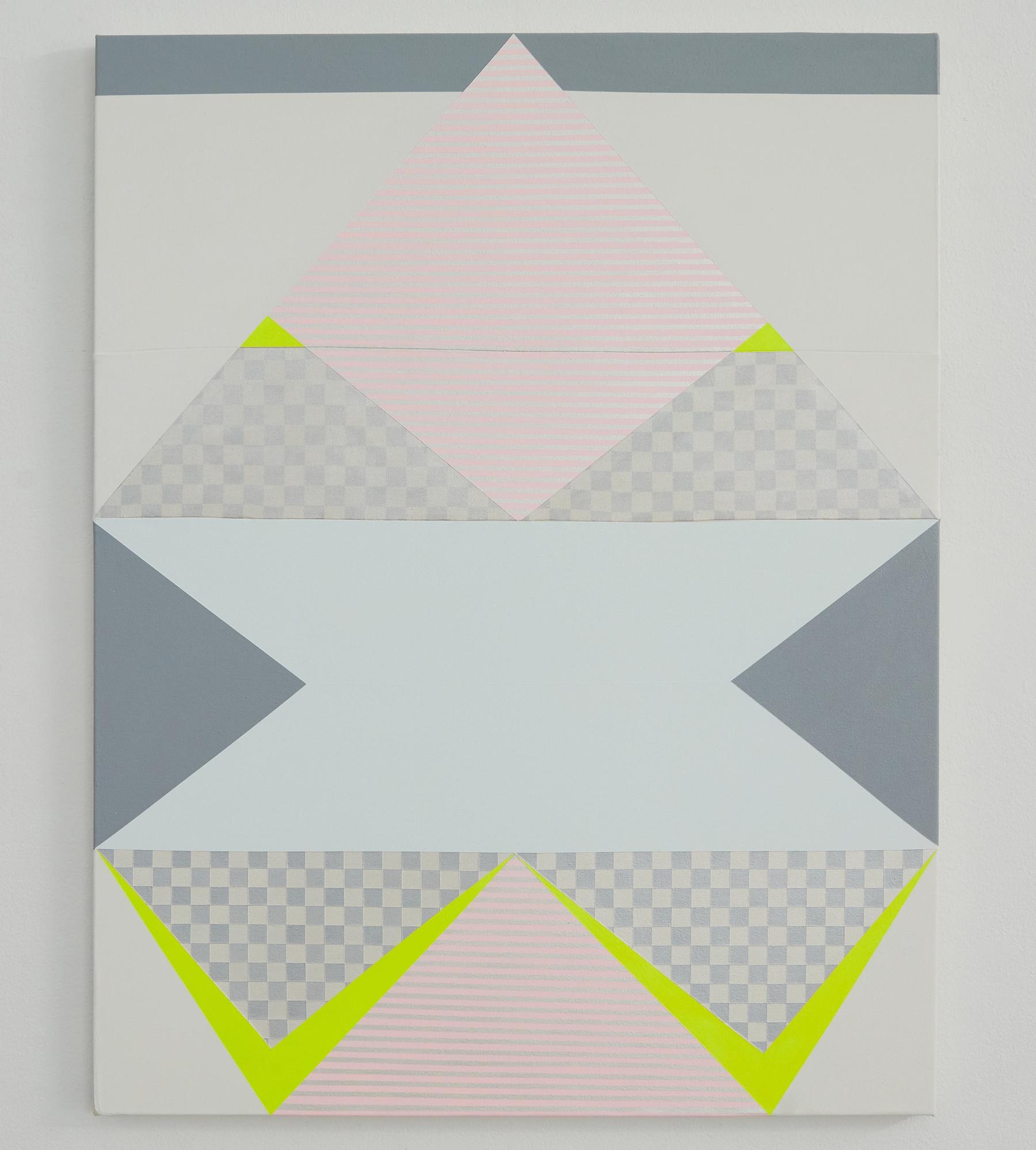 Painting of abstract geometric shapes by Audrey Barcio.