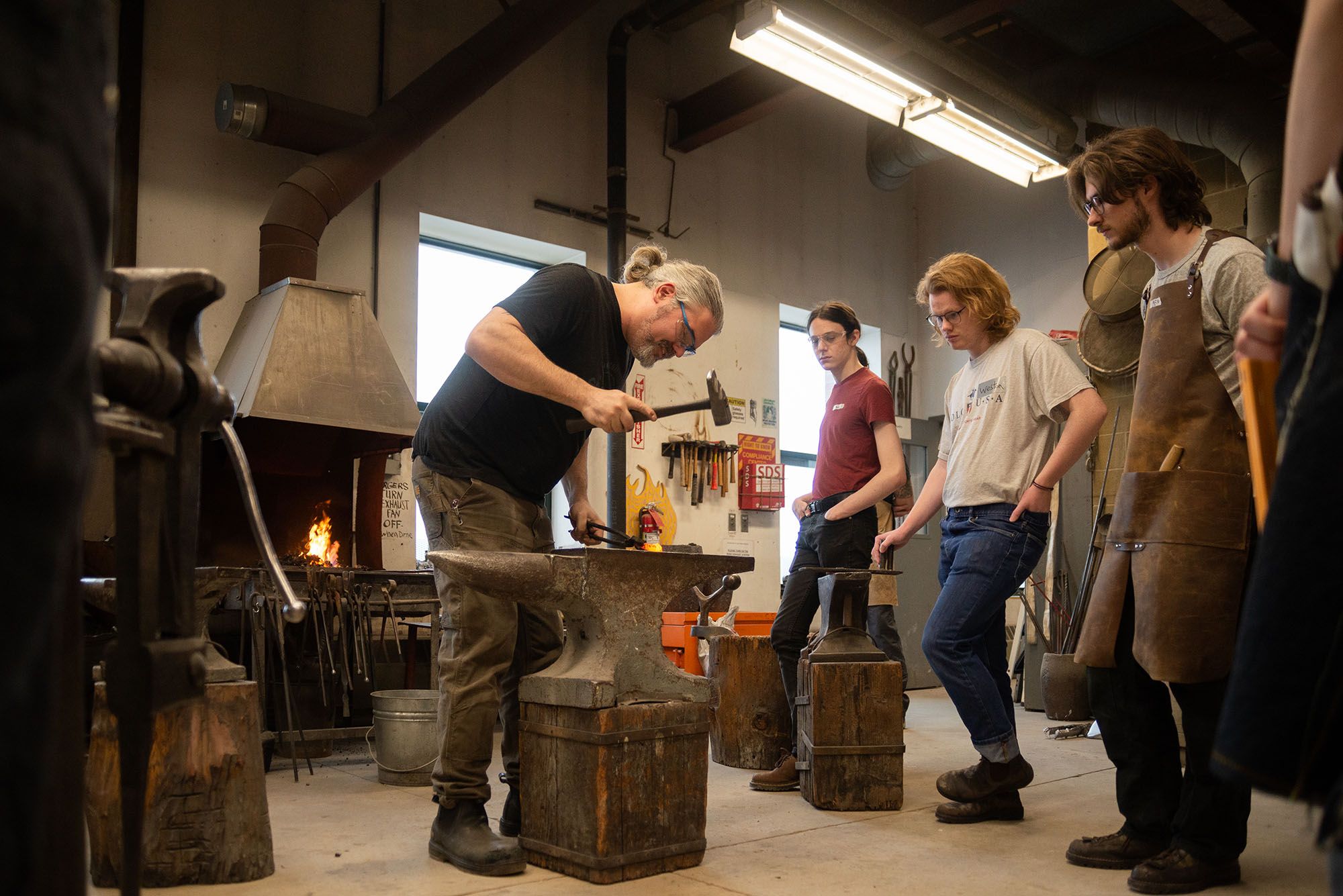 A blacksmithing demo.