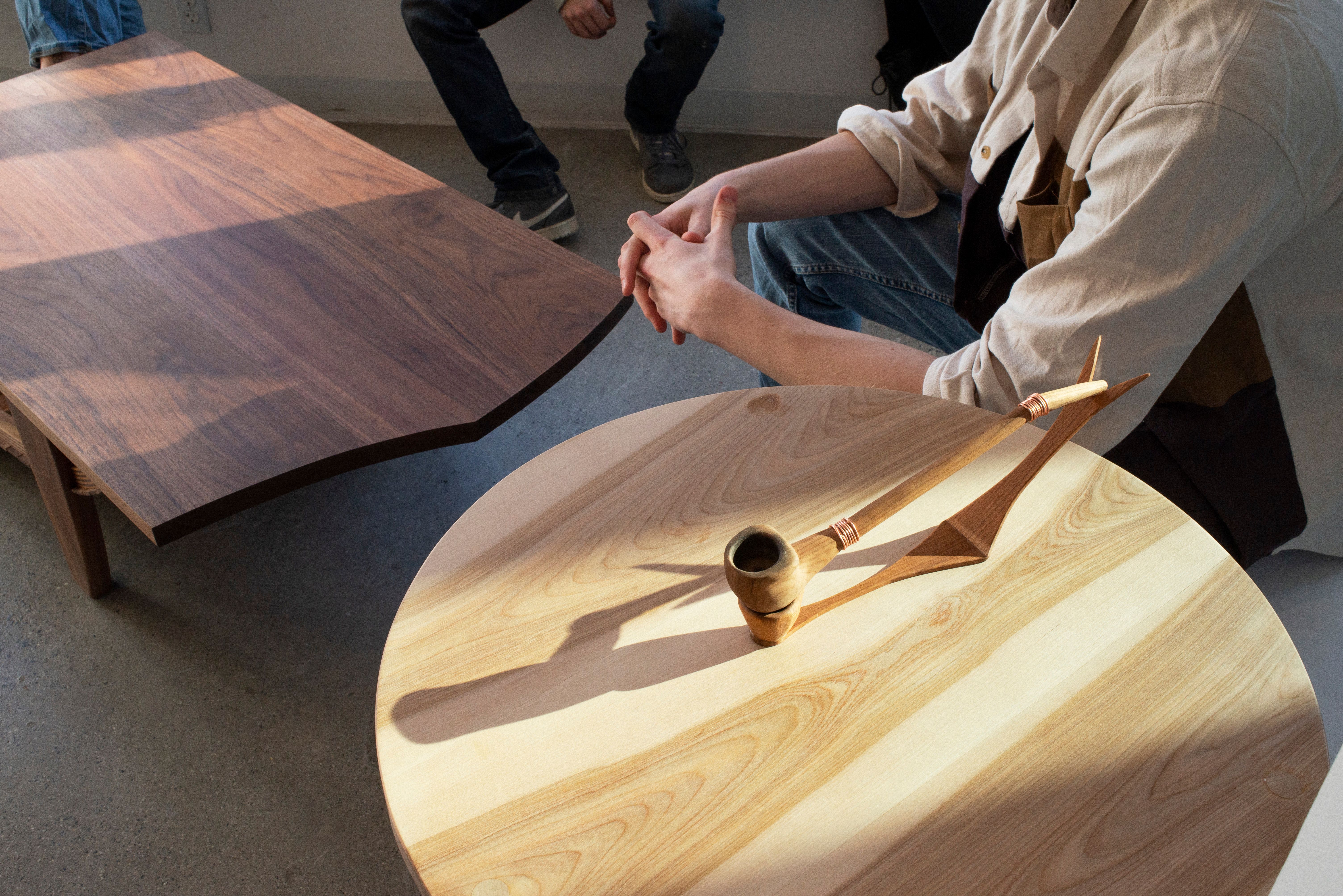 Tables made by students in the Woodworking and Furniture Design studio.