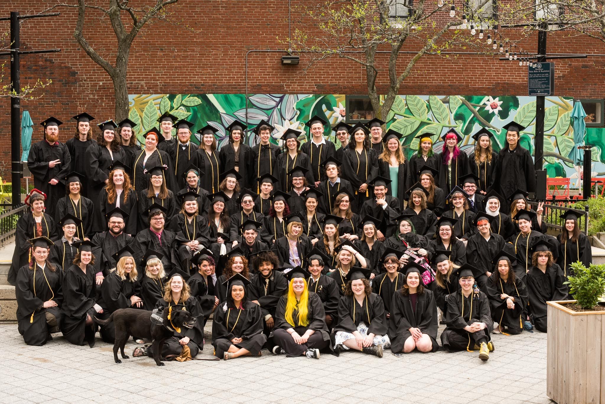 Group photo of the Maine College of Art & Design class of 2023 at graduation.