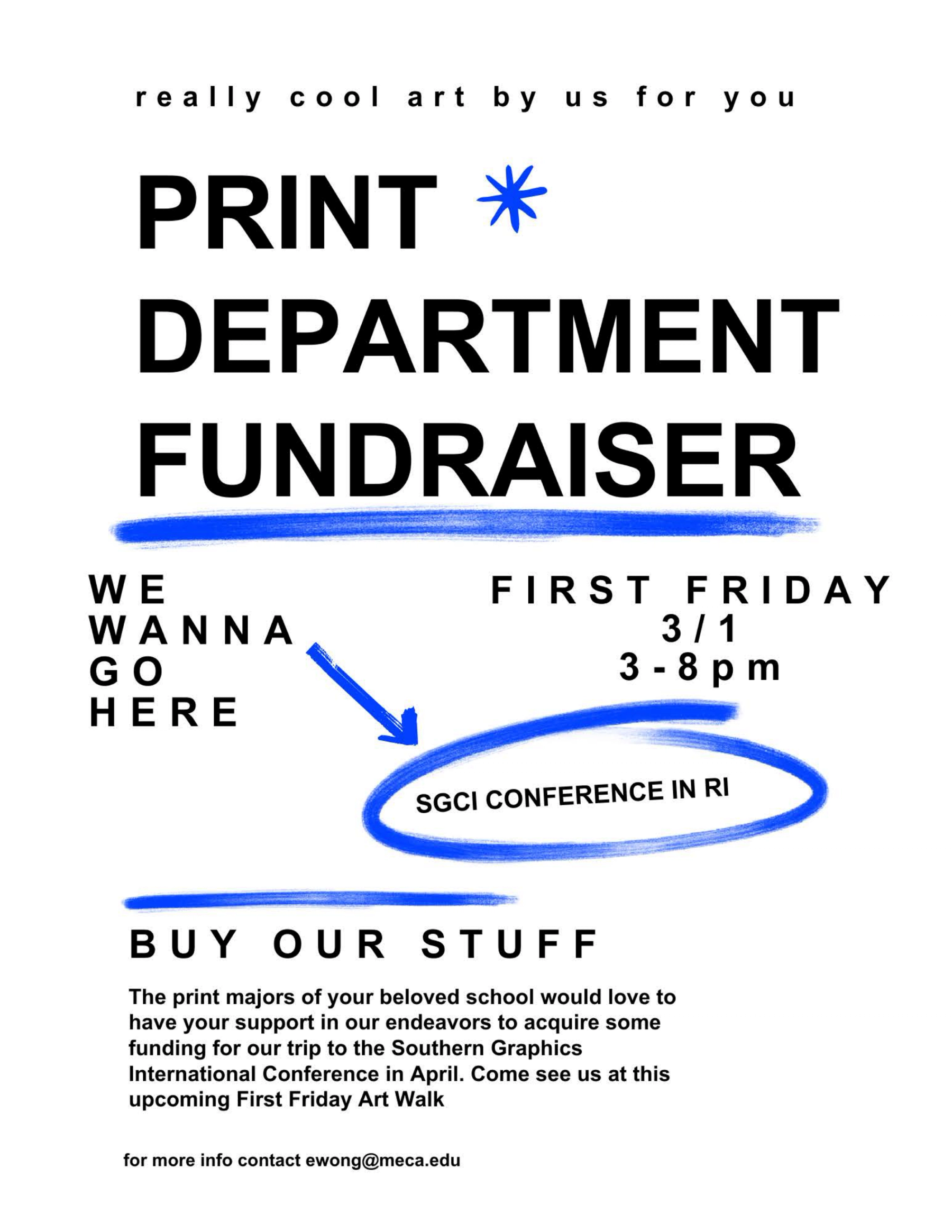 Print Department Fundraiser flyer