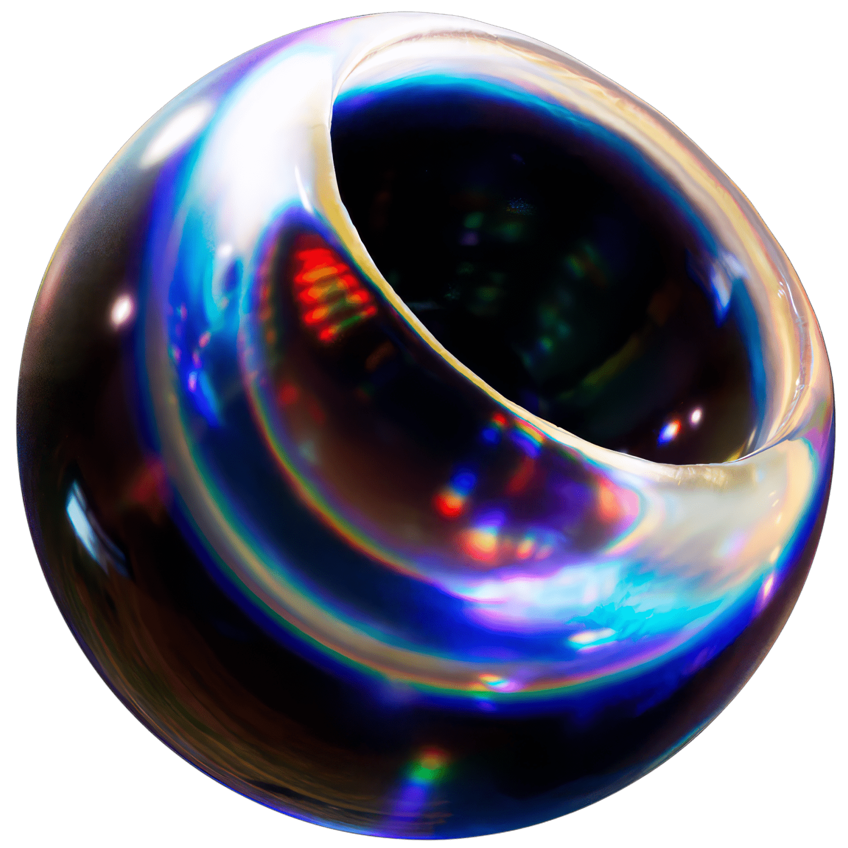 3d render of sphere with a hole through the middle