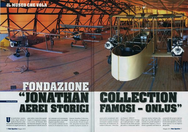 Fondazione Jonathan Collection - Aerei Storici Famosi  - IL MUSEO CHE VOLA "VOLO SPORTIVO"