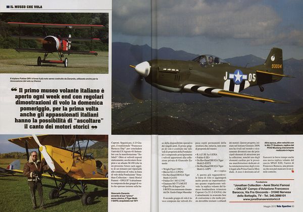 Fondazione Jonathan Collection - Aerei Storici Famosi  - IL MUSEO CHE VOLA "VOLO SPORTIVO"