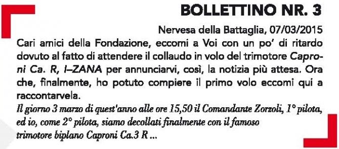 Fondazione Jonathan Collection - Aerei Storici Famosi  - BOLLETTINO nr. 3
