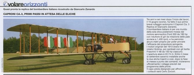 Fondazione Jonathan Collection - Aerei Storici Famosi  - Caproni CA.3 primi passi in attesa delle eliche