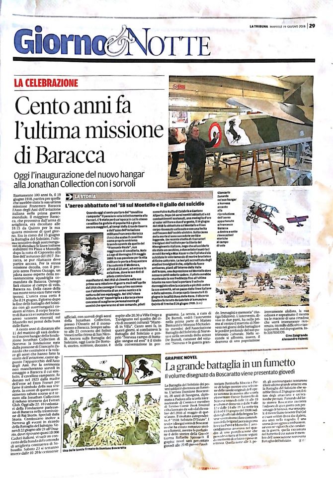 Fondazione Jonathan Collection - Aerei Storici Famosi  - Cento anni fa l'ultima missione di Baracca