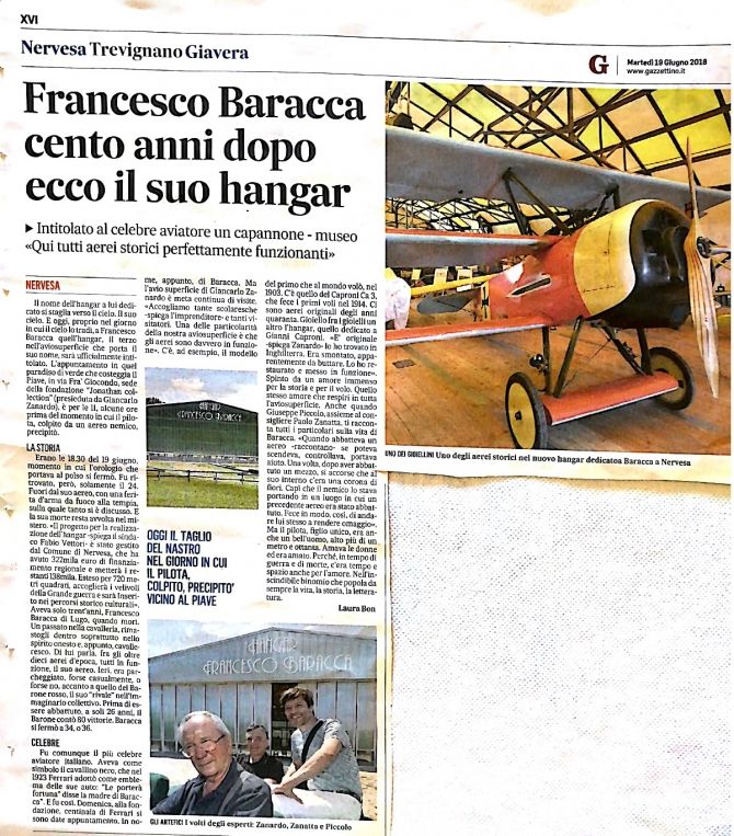 Fondazione Jonathan Collection - Aerei Storici Famosi  - Francesco Baracca cento anni dopo ecco il suo hangar