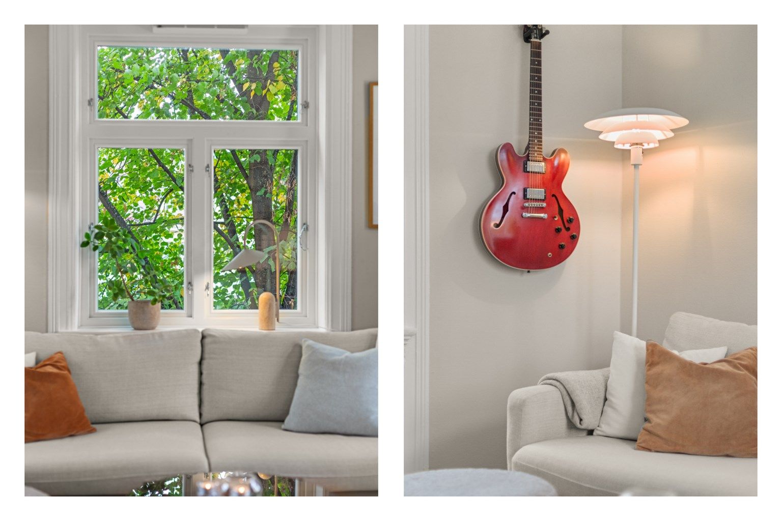 Det er rikelig med lysinnslipp gjennom hele 5 store vindusflater som skaper en åpen og luftig romfølelse.