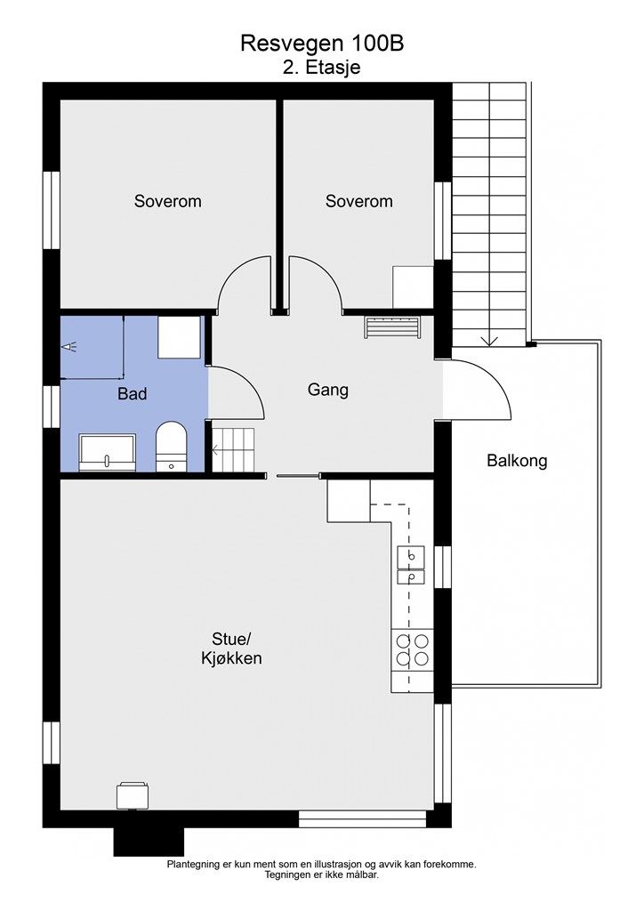 2 D plantegning 2. etasje
