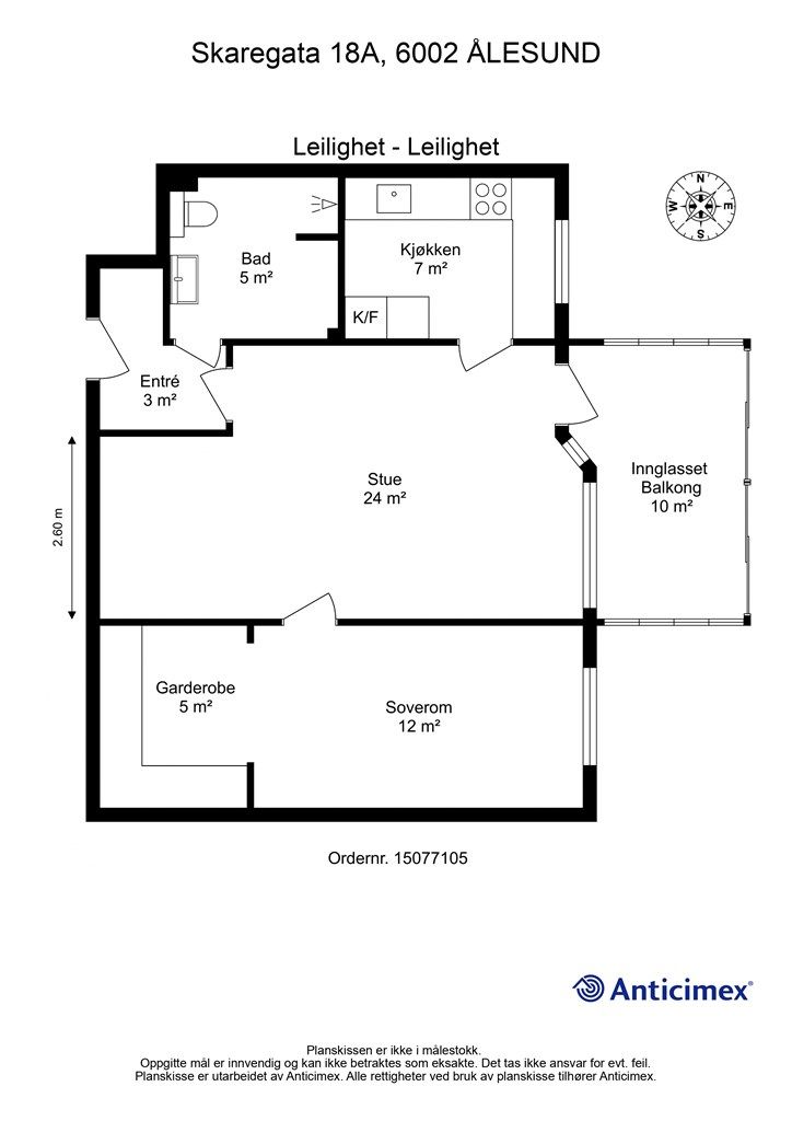 Plantegning 2D - med mål