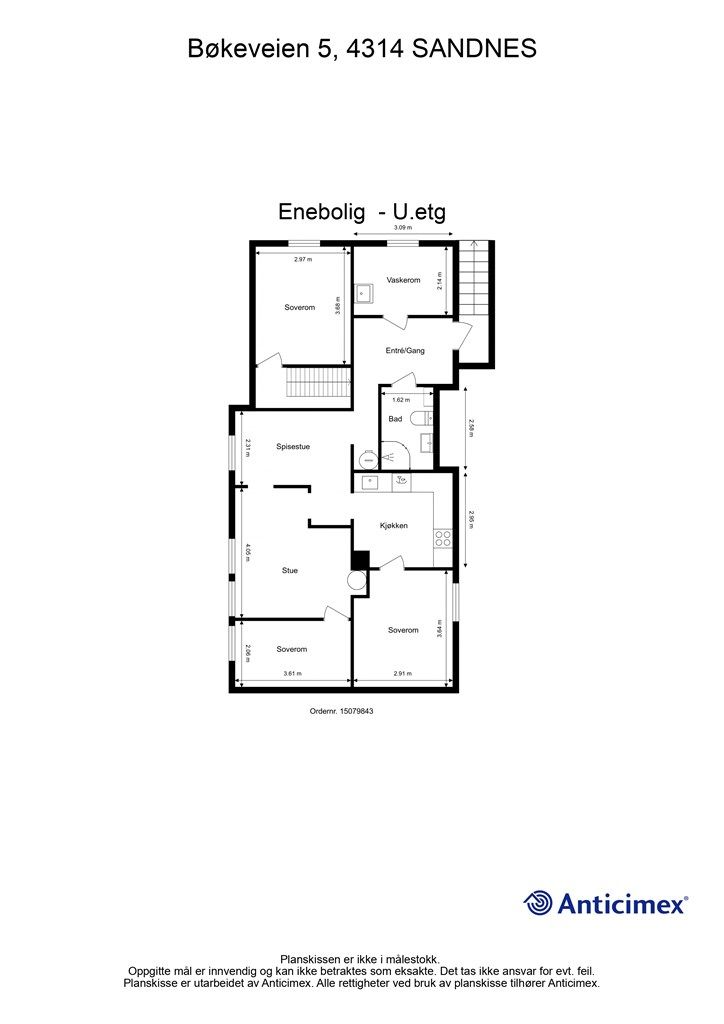 Plantegning underetasje.