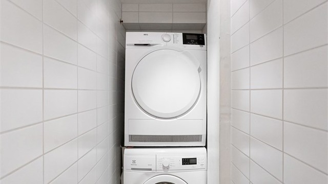 Her er det opplegg for vaskemaskin