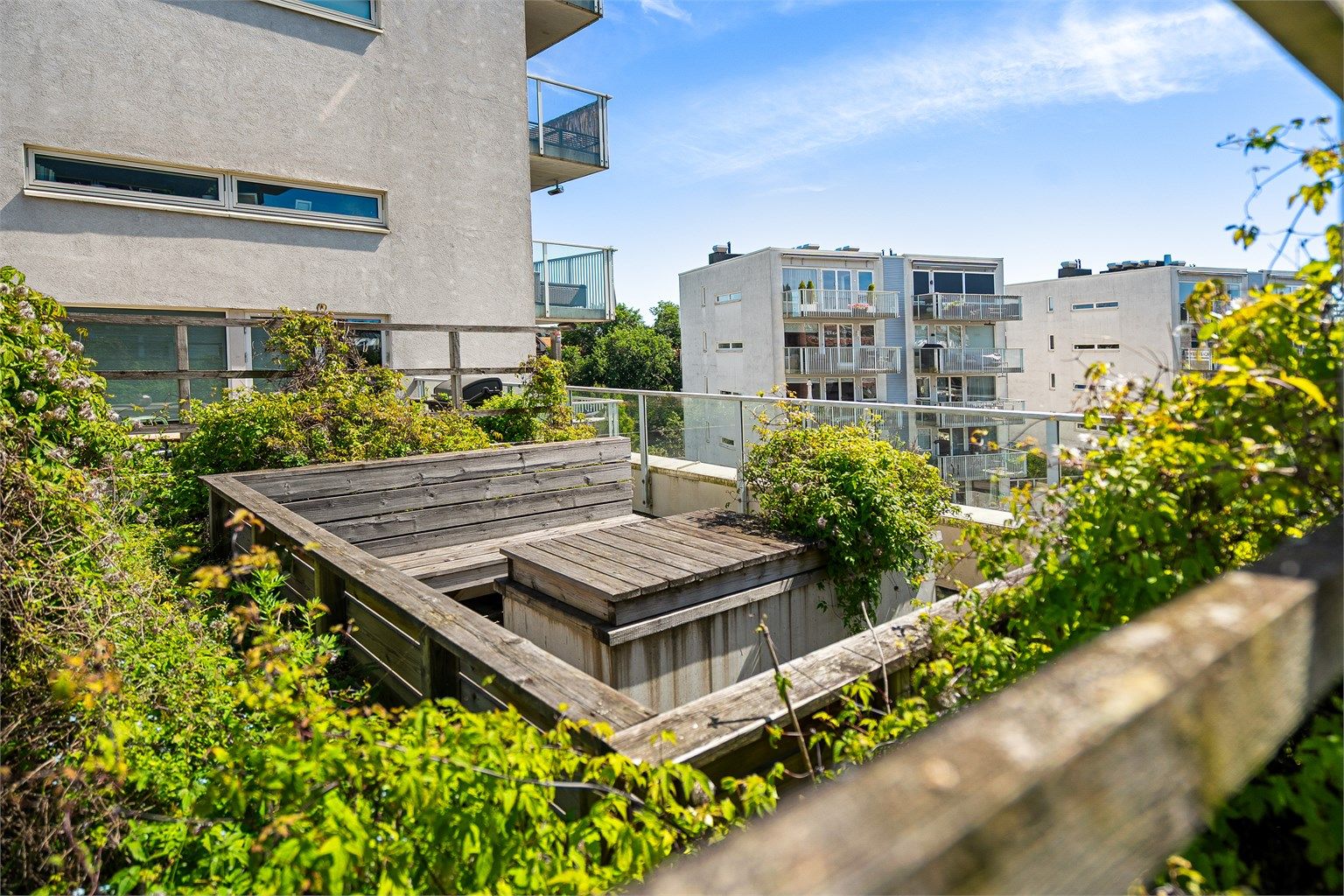 Felles takterrasse for beboerne.