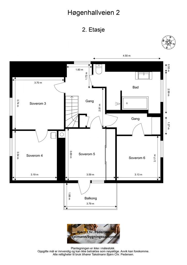 Plantegning familiesone i 2.etg