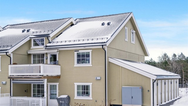 Fasade med felles bodrekke.