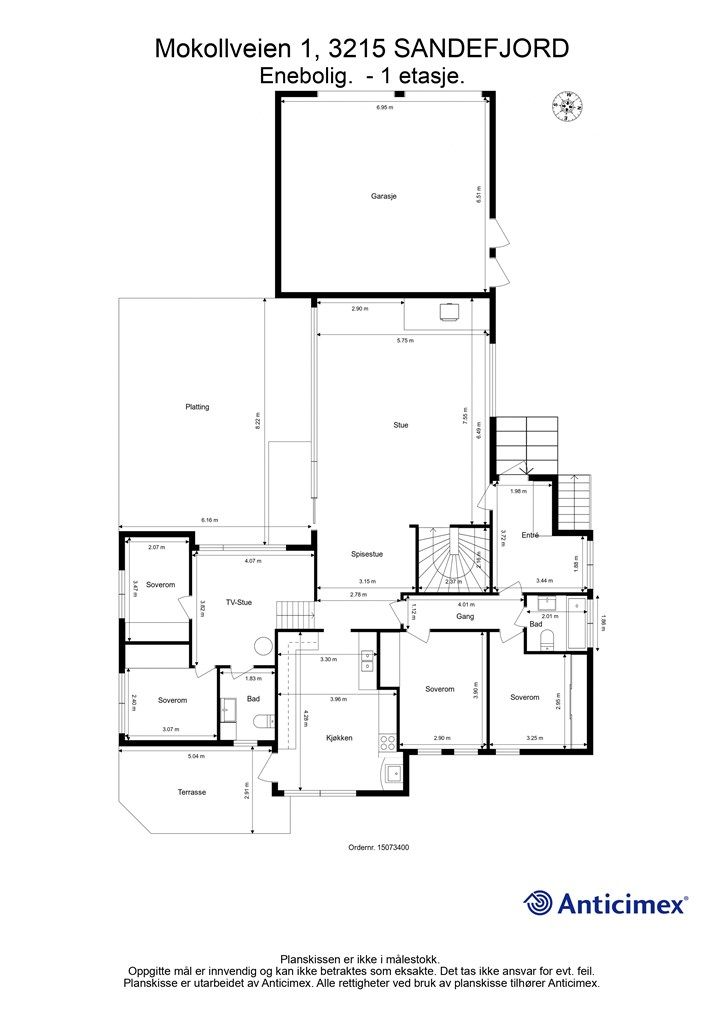 Plantegning-Enebolig 
1 etasje