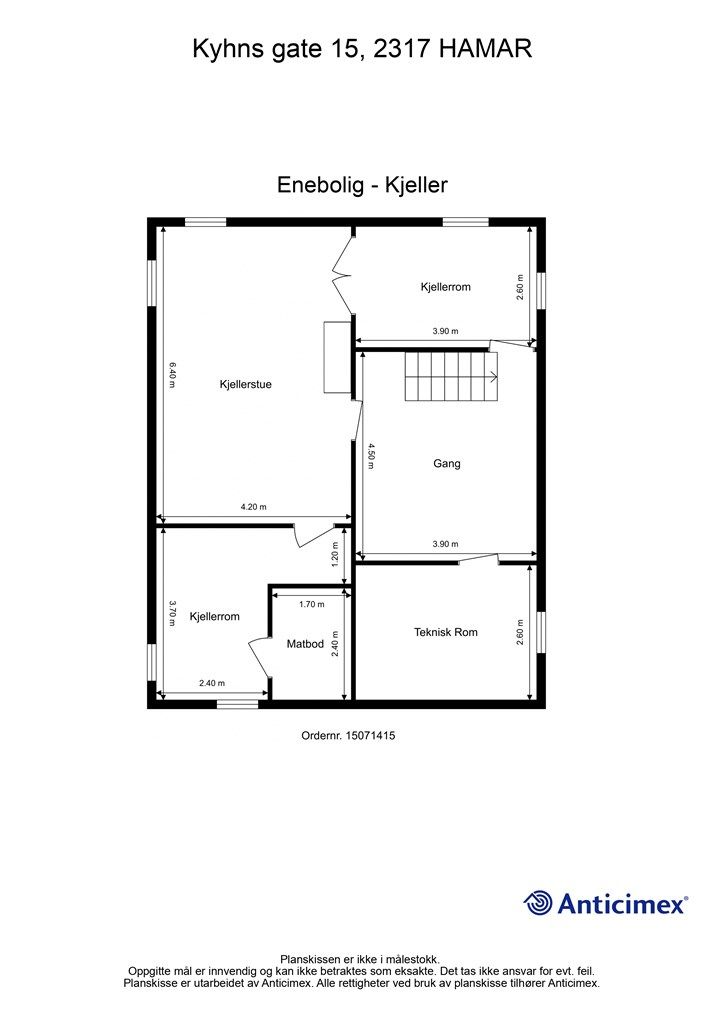 Plantegning kjeller.