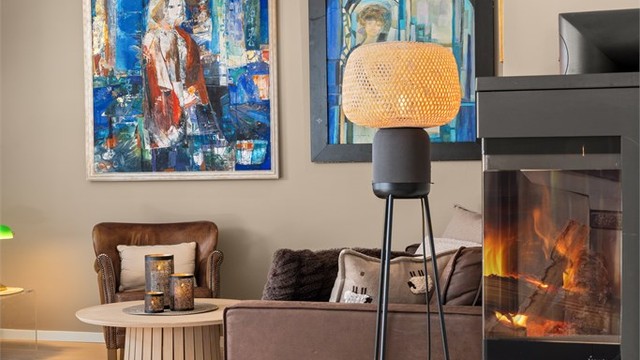 Detaljene, som den nye eikeparketten, er gjennomgående i hele oppholdsarealet.