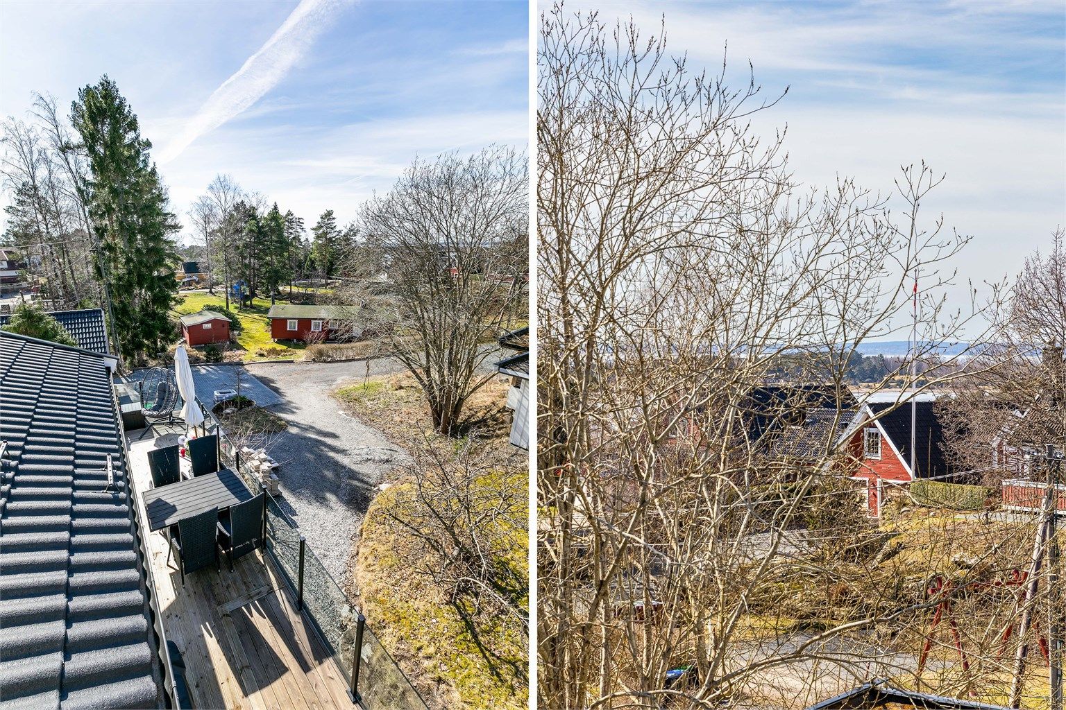 Utsikt fra altanen - fremhevet med zoom.