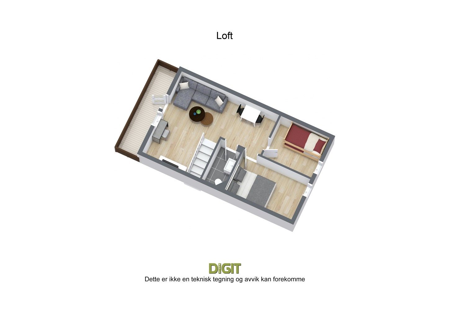 Myssmørberget 1 - 3D - Loft